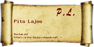 Pits Lajos névjegykártya